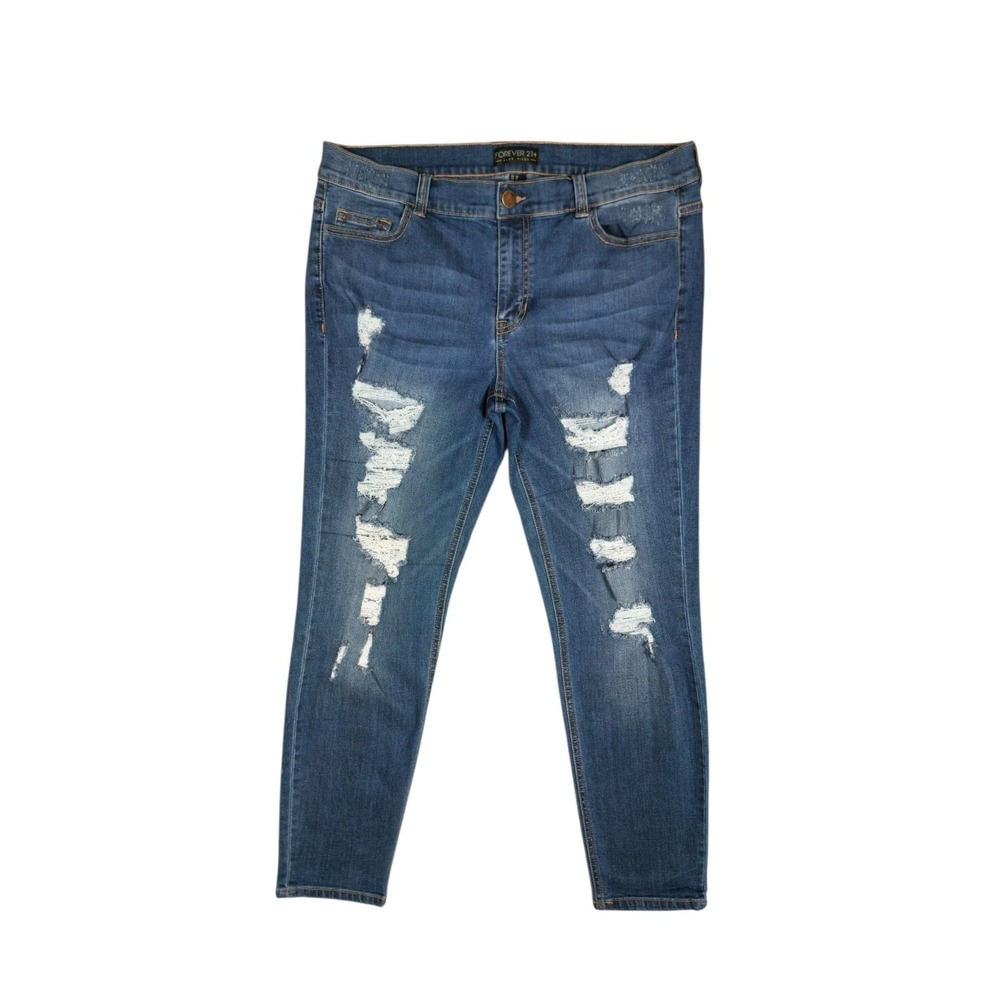 Forever 21+ Plus Size Distressed Jeans Size 14